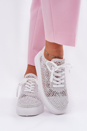 mit durchbrochenen Elementen Turnschuhe Feminin mit einer Plattform Zueiße Farbe Aranelith