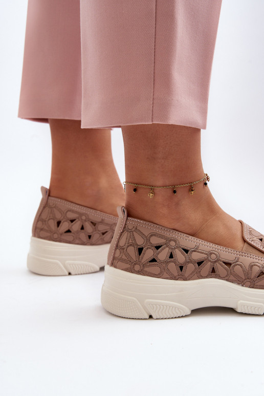 mit durchbrochenen Elementen Schuhe Feminin pinke Farbe Emilei mit durchbrochenen Elementen Schuhe Feminin pinke Farbe Emilei