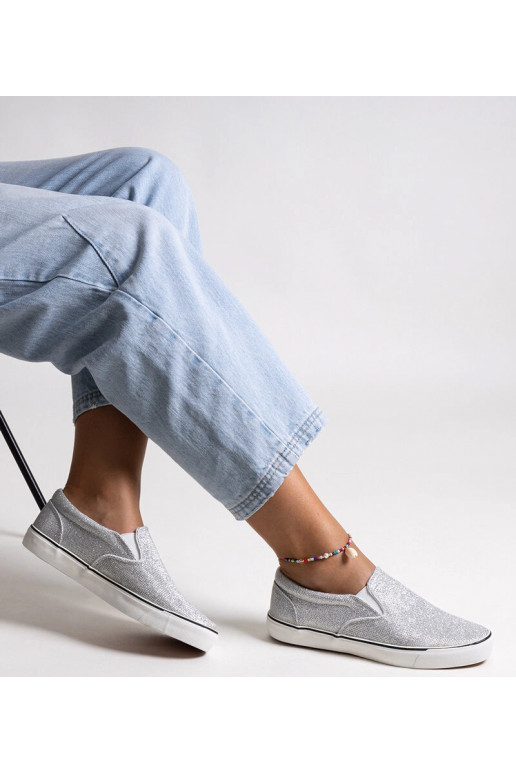 Silberne glänzende Sneakers Lublubah