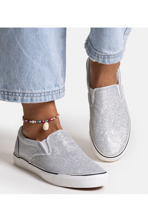 Silberne glänzende Sneakers Lublubah