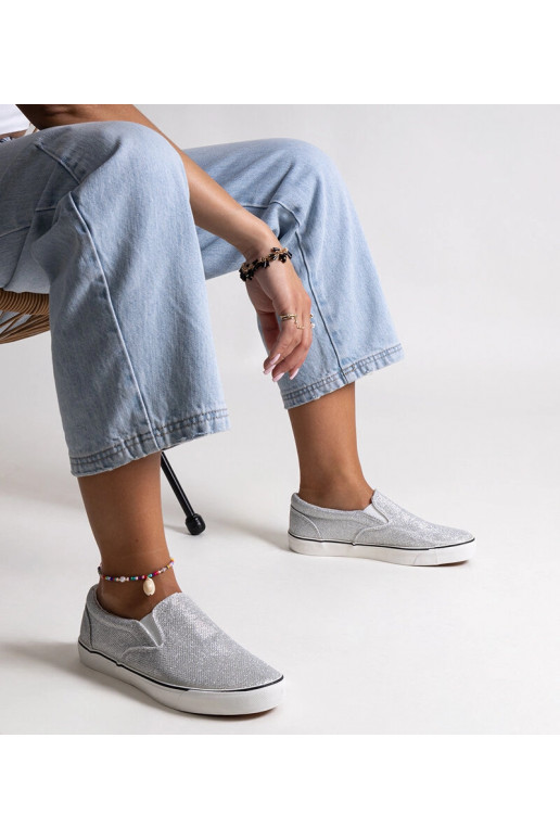 Silberne glänzende Sneakers Lublubah