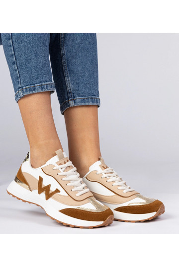 Weiß-braune Damen Sneakers... 2
