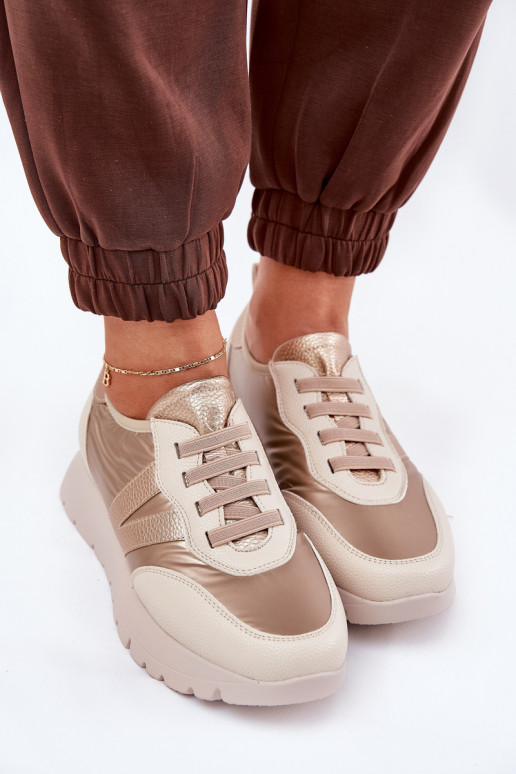 Turnschuhe Feminin mit einer Plattform Vinceza 58510 goldene Farbe Turnschuhe Feminin mit einer Plattform Vinceza 58510 goldene Farbe