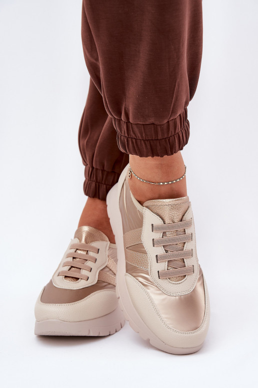 Turnschuhe Feminin mit einer Plattform Vinceza 58510 goldene Farbe Turnschuhe Feminin mit einer Plattform Vinceza 58510 goldene Farbe