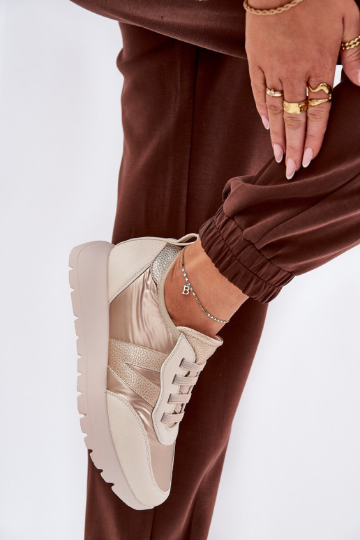 Turnschuhe Feminin mit einer Plattform Vinceza 58510 goldene Farbe Turnschuhe Feminin mit einer Plattform Vinceza 58510 goldene Farbe