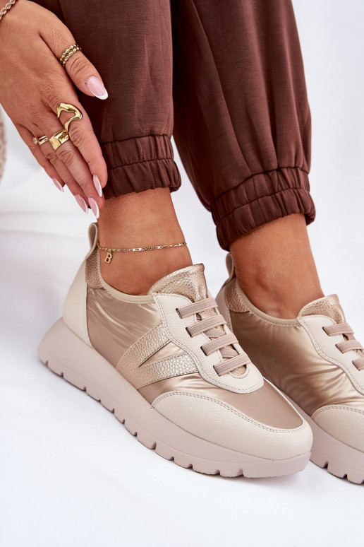 Turnschuhe Feminin mit einer Plattform Vinceza 58510 goldene Farbe Turnschuhe Feminin mit einer Plattform Vinceza 58510 goldene Farbe