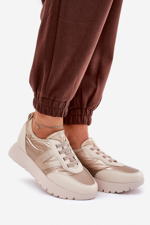 Turnschuhe Feminin mit einer Plattform Vinceza 58510 goldene Farbe Turnschuhe Feminin mit einer Plattform Vinceza 58510 goldene Farbe