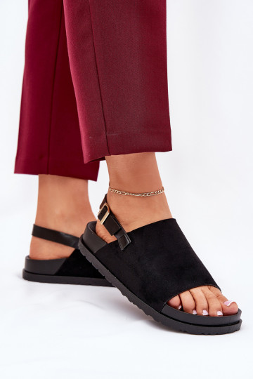Damensandalen Z aus Öko-INildlederu mit einer Plattform schZuarze Farbe Migola 2