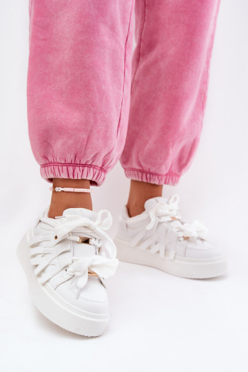 Eko Haut Sneakers Stilvollllschuhe mit einer Plattform Zueiße Farbe Penolle 2