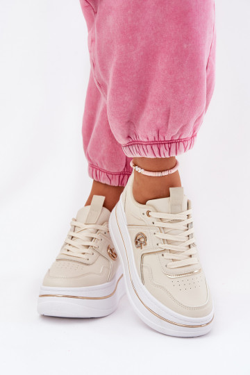 Damen Sportschuhe mit Plattform in Sandfarbe Caldeno 2