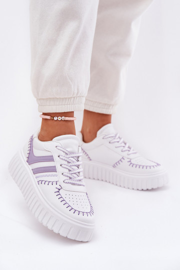 Sneaker Modell Schuhe Damen mit Plattform in Lila Ofenale