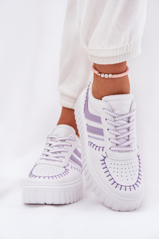 Sneakers Stilvollllschuhe Feminin mit einer Plattform Violette Farbe Ofenale Sneakers Stilvollllschuhe Feminin mit einer Plattform Violette Farbe Ofenale