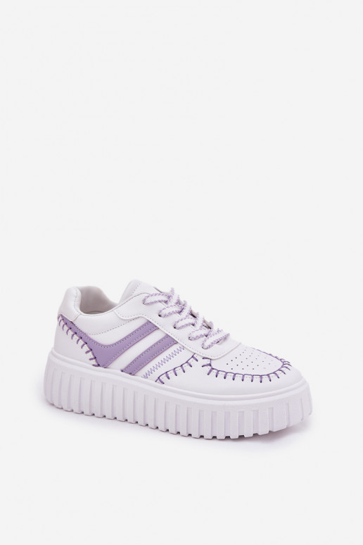 Sneakers Stilvollllschuhe Feminin mit einer Plattform Violette Farbe Ofenale Sneakers Stilvollllschuhe Feminin mit einer Plattform Violette Farbe Ofenale