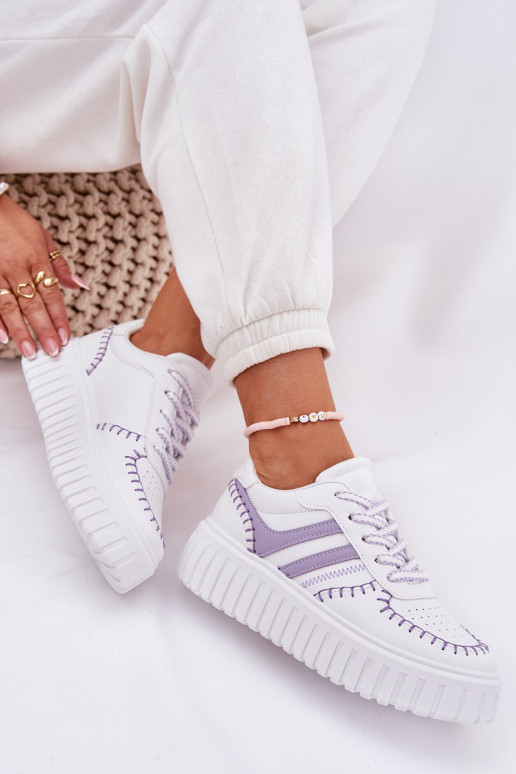 Sneakers Stilvollllschuhe Feminin mit einer Plattform Violette Farbe Ofenale Sneakers Stilvollllschuhe Feminin mit einer Plattform Violette Farbe Ofenale