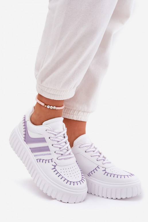 Sneakers Stilvollllschuhe Feminin mit einer Plattform Violette Farbe Ofenale Sneakers Stilvollllschuhe Feminin mit einer Plattform Violette Farbe Ofenale
