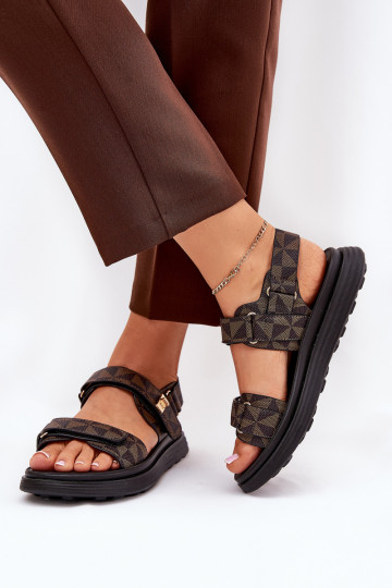 Damen Sandalen mit Plateau in schwarz und braun Leriot 2