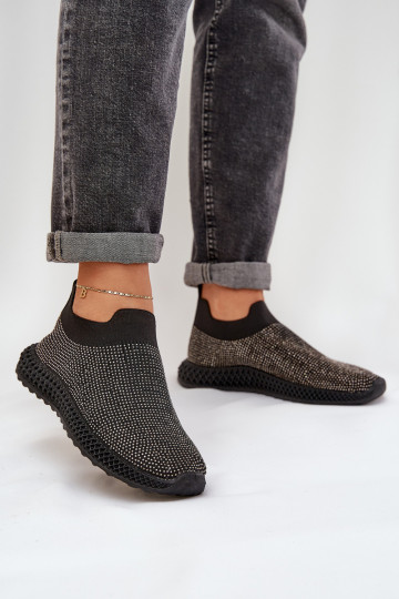 Slipper Sportlich für Damen mit Dekoration D&A TIN121 in Schwarz