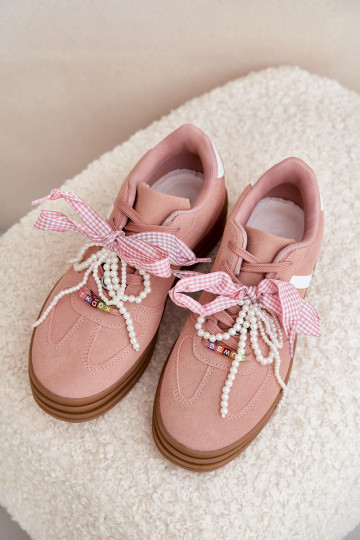 Sneaker Modell Schuhe Damen mit Plattform und schönen Details in Rosa Vinness