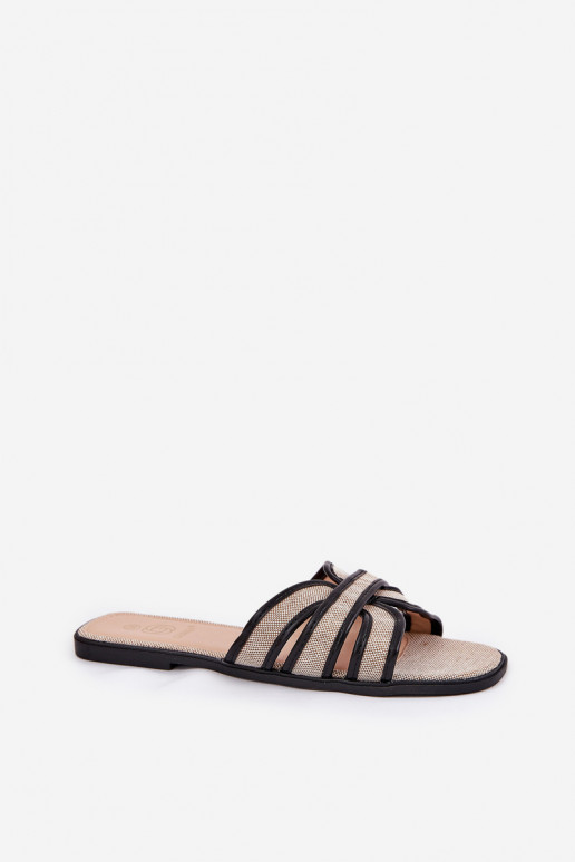 Klassisches Stilvollll Hausschuhe FrauenZuohnung Beige-schZuarze Farbe Scazze