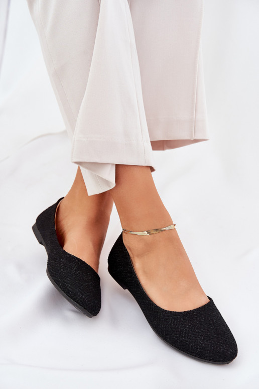 Ballerinas FrauenZuohnung mit Glanz schZuarze Farbe Tatorelis