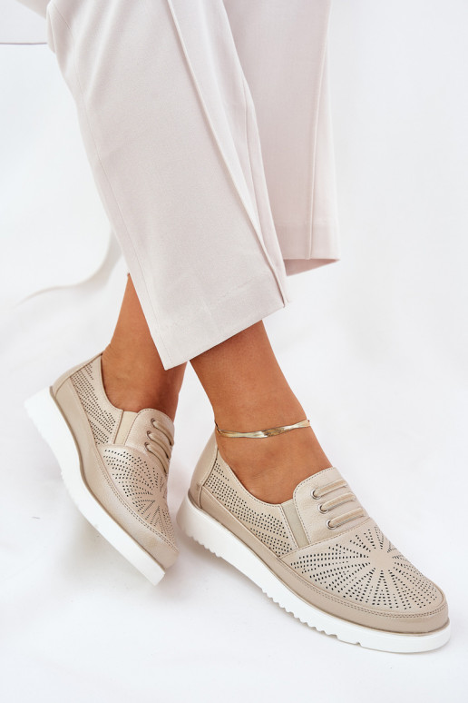 Schuhe Feminin Ein überzeugendes Stilvollll mit durchbrochenen Elementen goldene Farbe Azethia