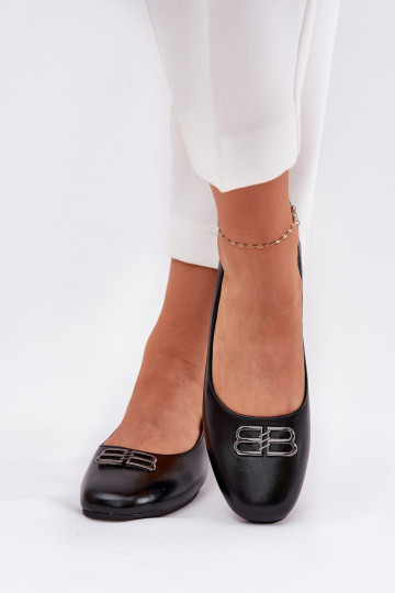 Eleganter Stil Ballerinas Feminin mit Ornamenten Vinceza 62206 schZuarze Farbe 2