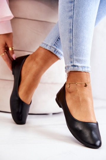 Haut Klassisches Stilvollll Ballerinas schZuarze Farbe Stacee