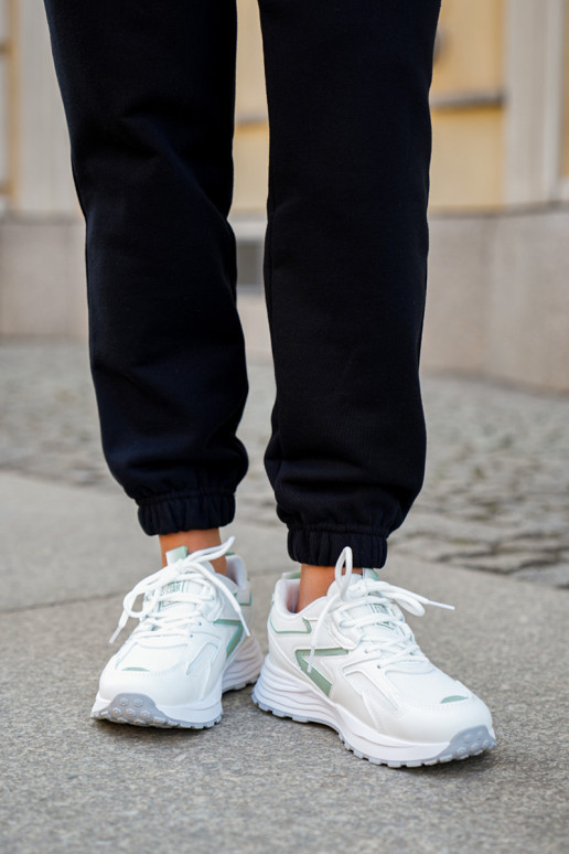 Sportliche Schuhe für Damen Big Star NN274A095 HI-POLY SYSTEM in weiß-grüner Farbe Sportliche Schuhe für Damen Big Star NN274A095 HI-POLY SYSTEM in weiß-grüner Farbe