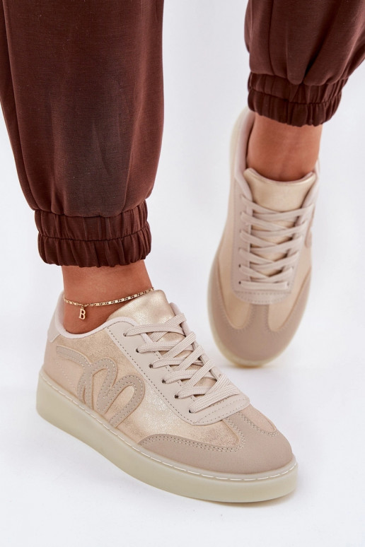 Niedrige Sneakers für Damen aus Eco-Leder in Sandfarbe von Iladira